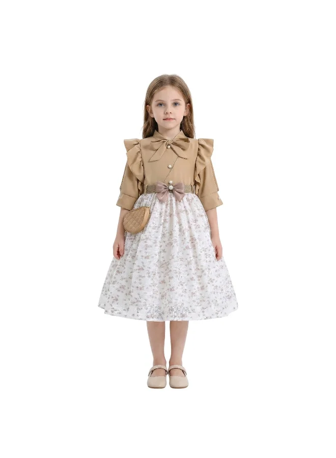 Layali Al Ward Brown Dress with Bag